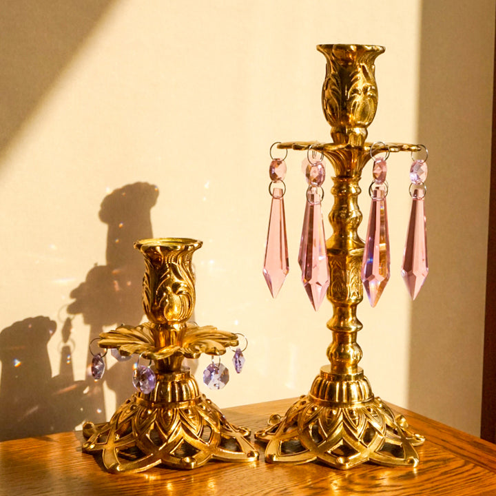 Bougeoir en laiton pour table à manger de mariage rétro Olivenorma