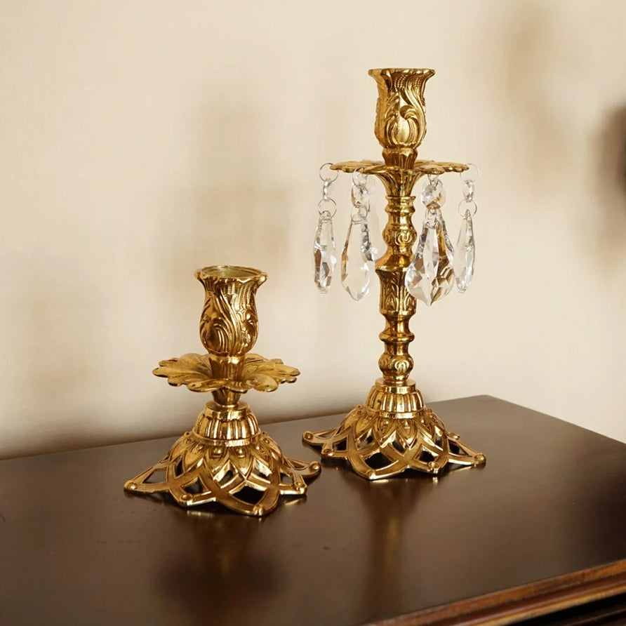 Bougeoir en laiton pour table à manger de mariage rétro Olivenorma