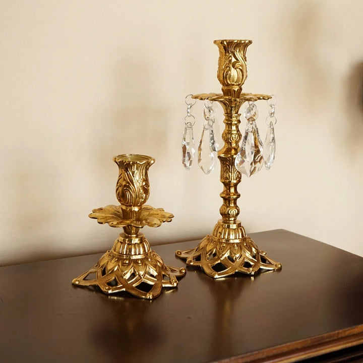 Bougeoir en laiton pour table à manger de mariage rétro Olivenorma