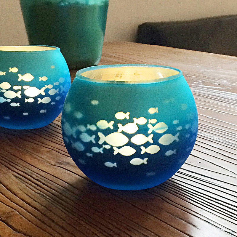 Bougeoir en mosaïque de verre rétro européen Olivenorma