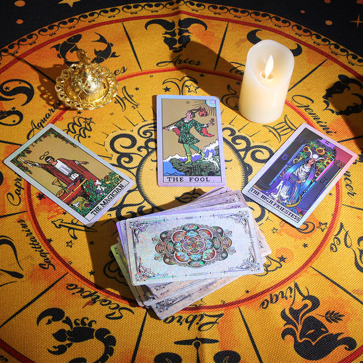 Carte de tarot imperméable en PVC à motif floral Olivenorma