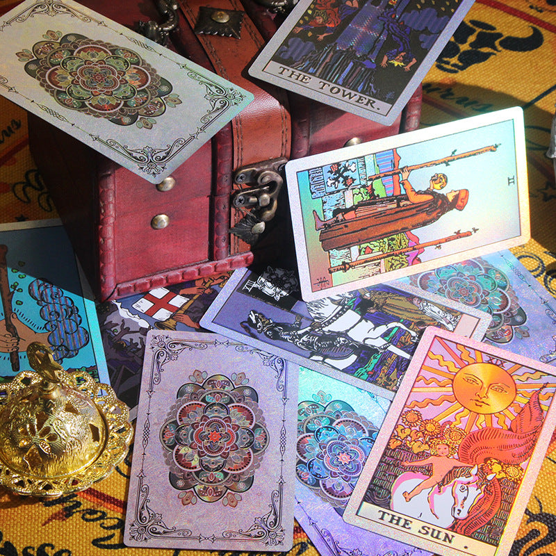 Carte de tarot imperméable en PVC à motif floral Olivenorma