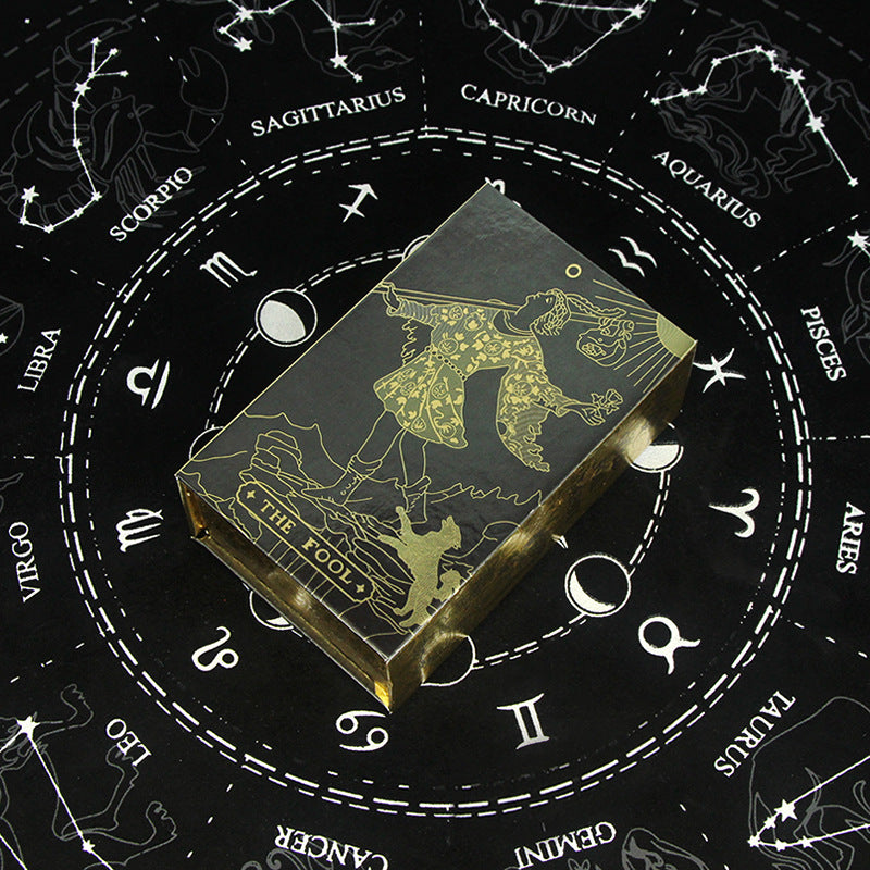 Carte de tarot en PVC imperméable à imprimé cosmique Olivenorma en or rose