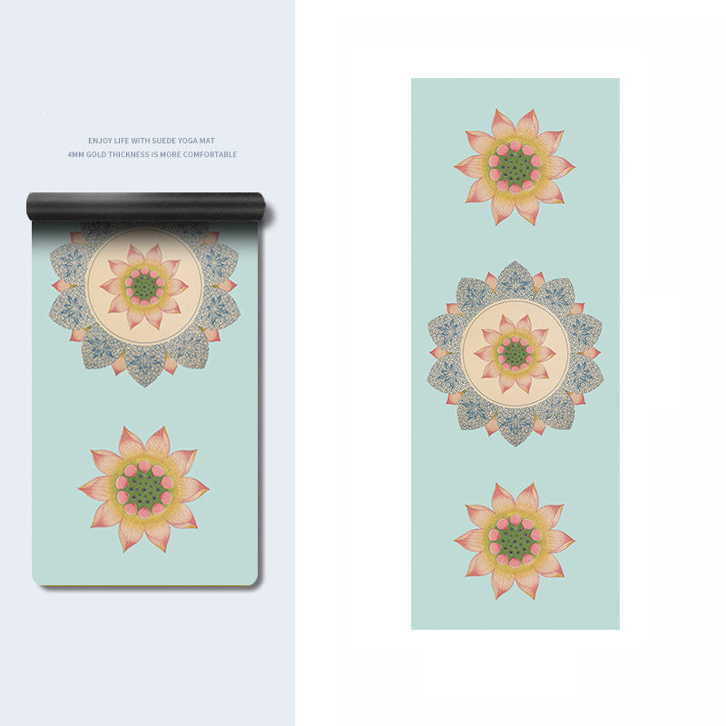 Tapis de yoga de fitness imprimé en couleur en caoutchouc PU Olivenorma