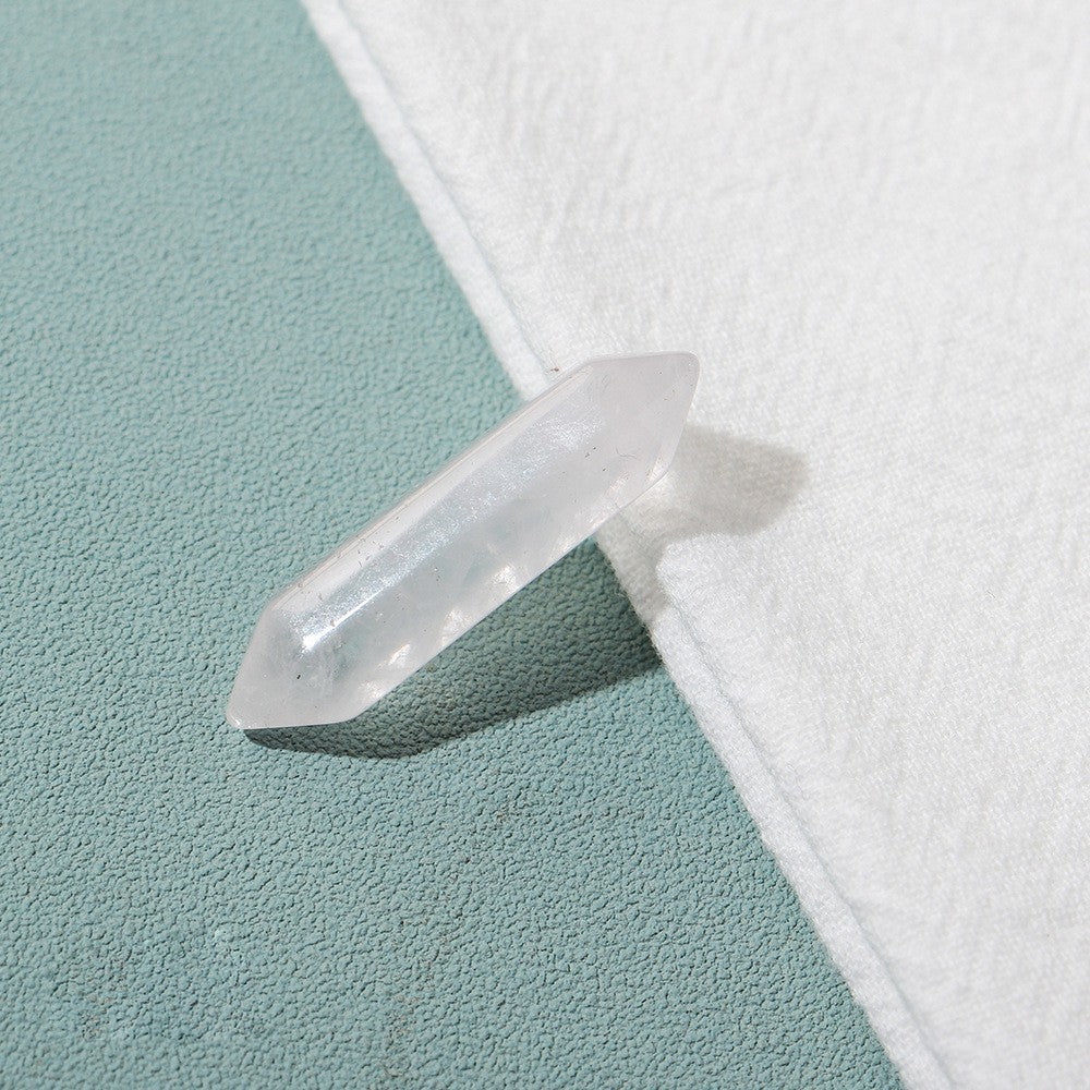 Colonne à double pointe en cristal naturel Olivenorma pour décoration de chakra