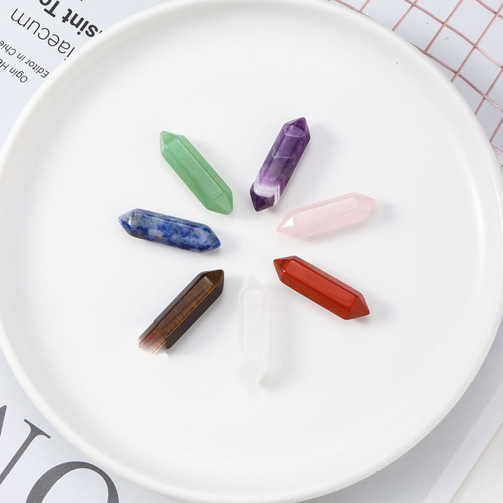 Colonne à double pointe en cristal naturel Olivenorma pour décoration de chakra