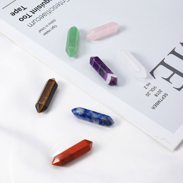 Colonne à double pointe en cristal naturel Olivenorma pour décoration de chakra