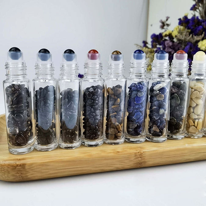 Bouteille à bille en pierres précieuses Olivenorma de 10 ml pour décoration de cristal de guérison