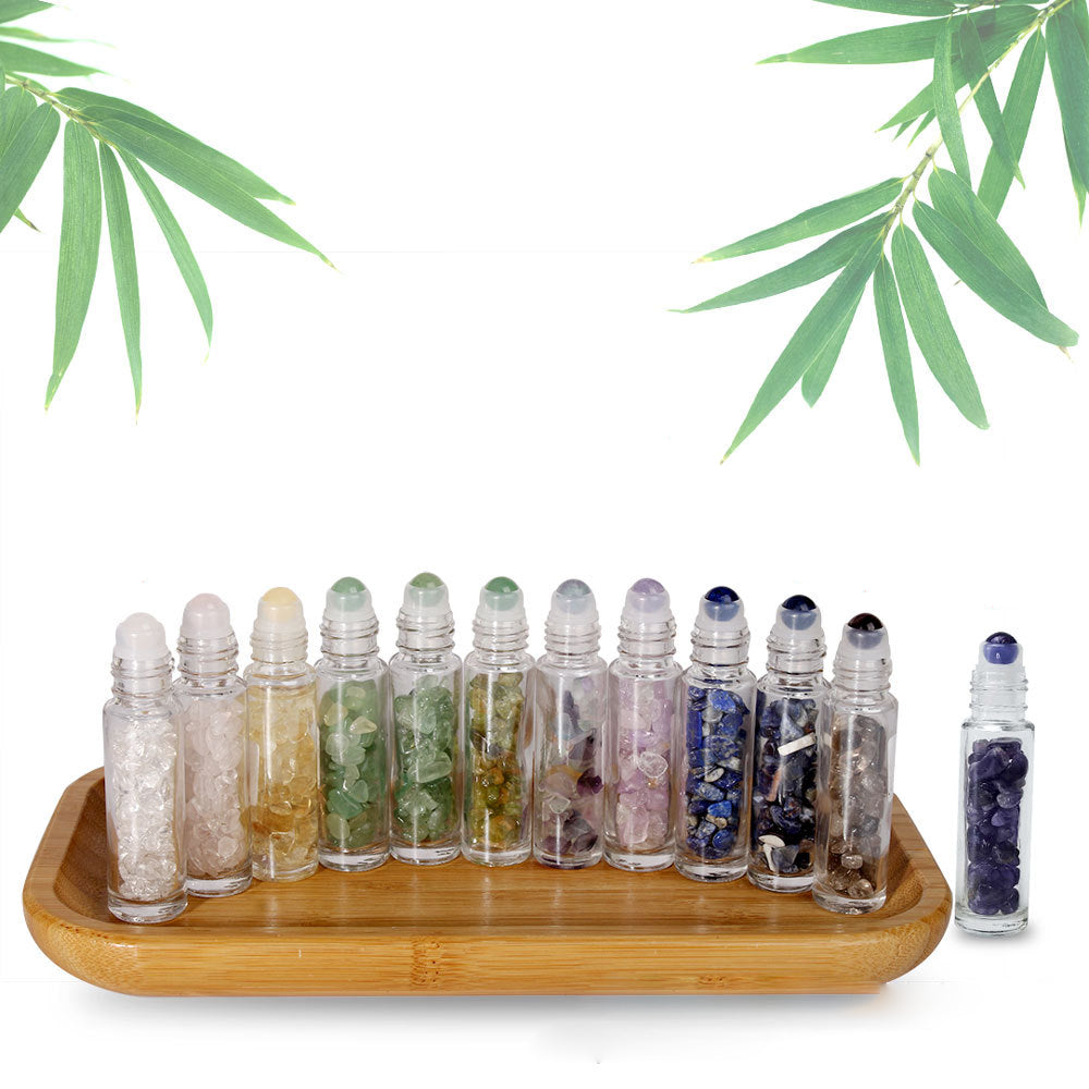 Bouteille à bille en pierres précieuses Olivenorma de 10 ml pour décoration de cristal de guérison