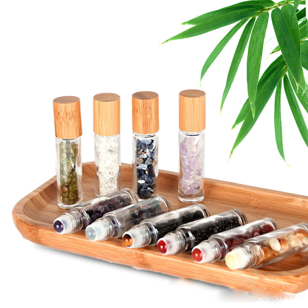 Bouteille à bille en pierres précieuses Olivenorma de 10 ml pour décoration de cristal de guérison