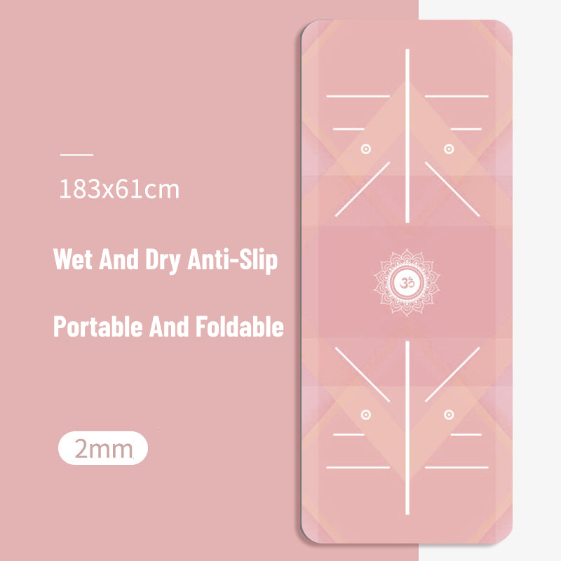 Tapis de yoga Om Lotus antidérapant pliable et portable Olivenorma