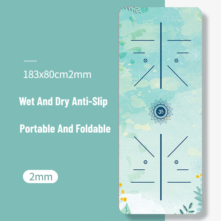 Tapis de yoga Om Lotus antidérapant pliable et portable Olivenorma