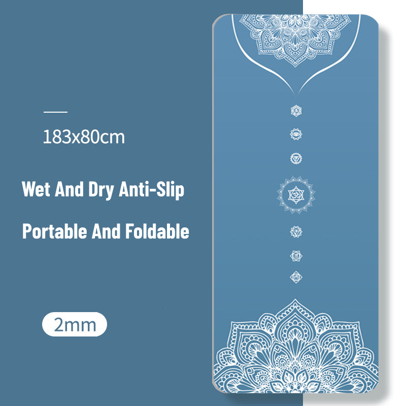 Tapis de yoga Om Lotus antidérapant pliable et portable Olivenorma