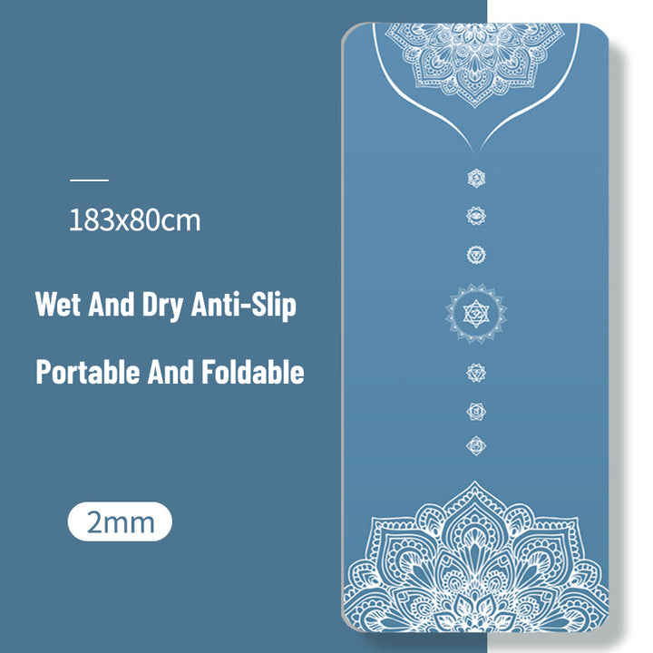 Tapis de yoga Om Lotus antidérapant pliable et portable Olivenorma