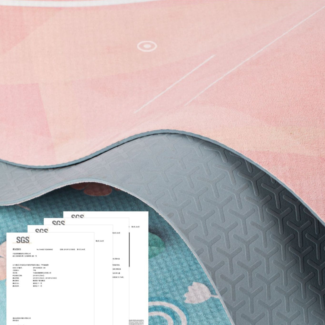 Tapis de yoga Om Lotus antidérapant pliable et portable Olivenorma