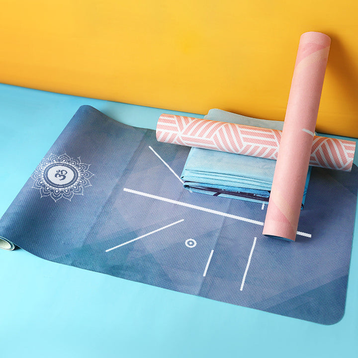 Tapis de yoga Om Lotus antidérapant pliable et portable Olivenorma