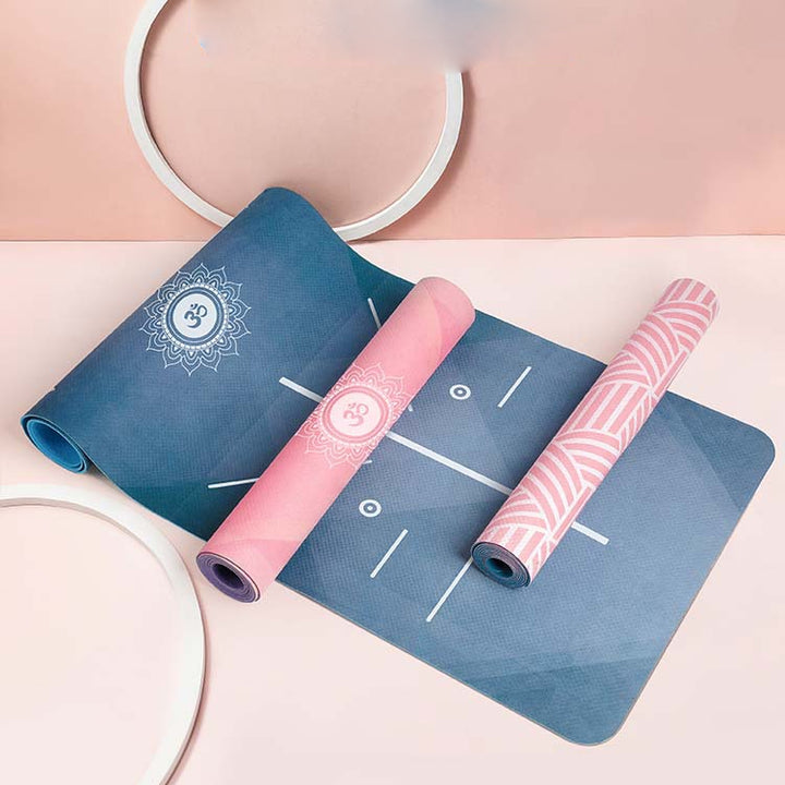 Tapis de yoga Om Lotus antidérapant pliable et portable Olivenorma