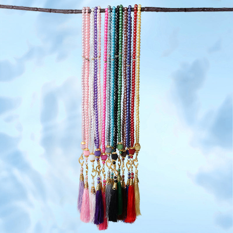 Bracelet chapelet Tasbih Olivenorma 6 mm 99 perles acryliques