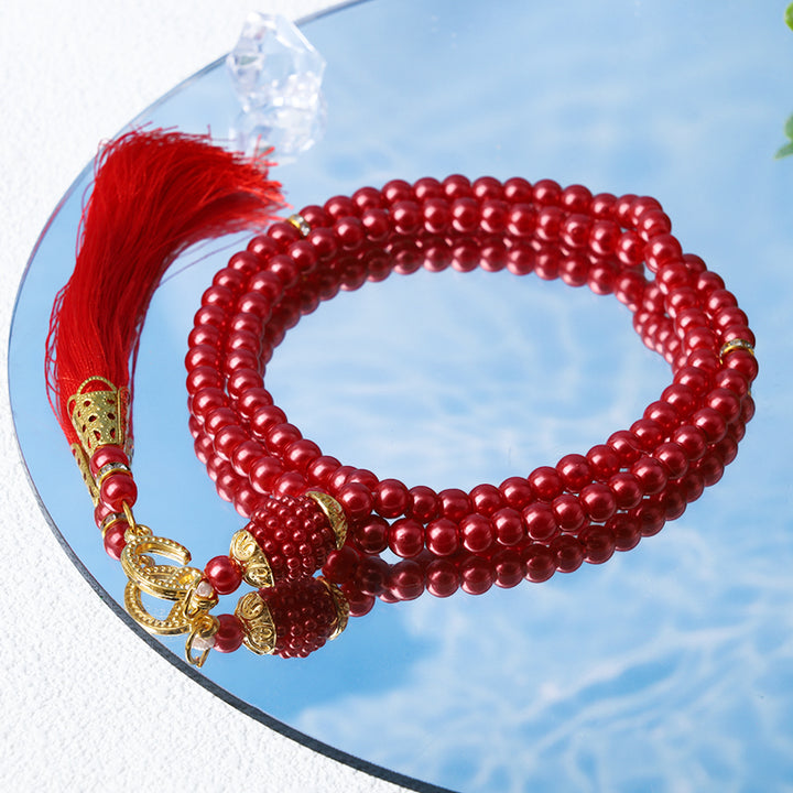 Bracelet chapelet Tasbih Olivenorma 6 mm 99 perles acryliques