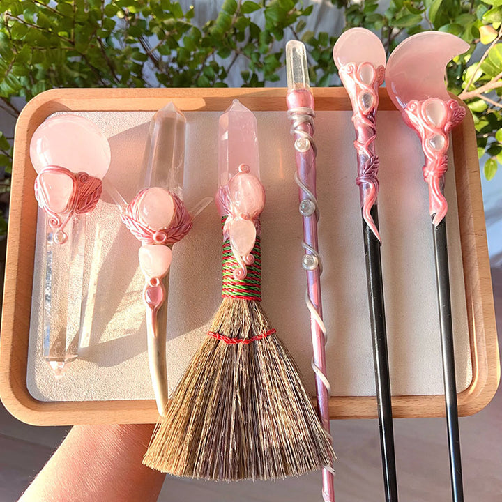 Baguettes magiques en quartz rose naturel Olivenorma