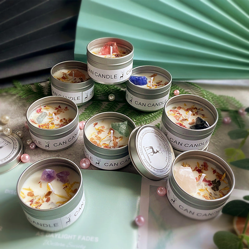 Bougie en boîte de conservation Olivenorma Fleurs séchées Cristal Aromathérapie