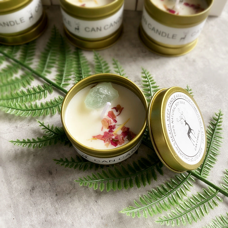 Bougie en boîte de conservation Olivenorma Fleurs séchées Cristal Aromathérapie