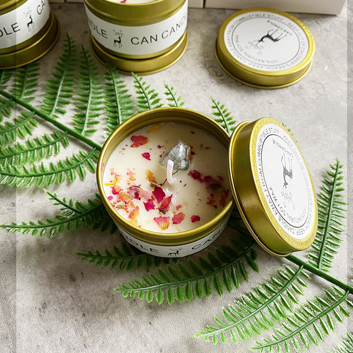 Bougie en boîte de conservation Olivenorma Fleurs séchées Cristal Aromathérapie