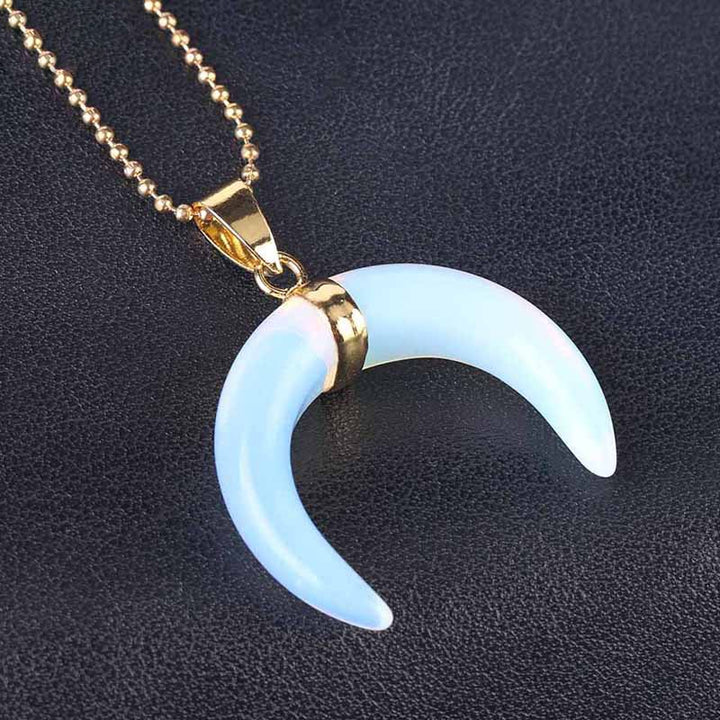Collier croissant de lune en pierres précieuses Olivenorma
