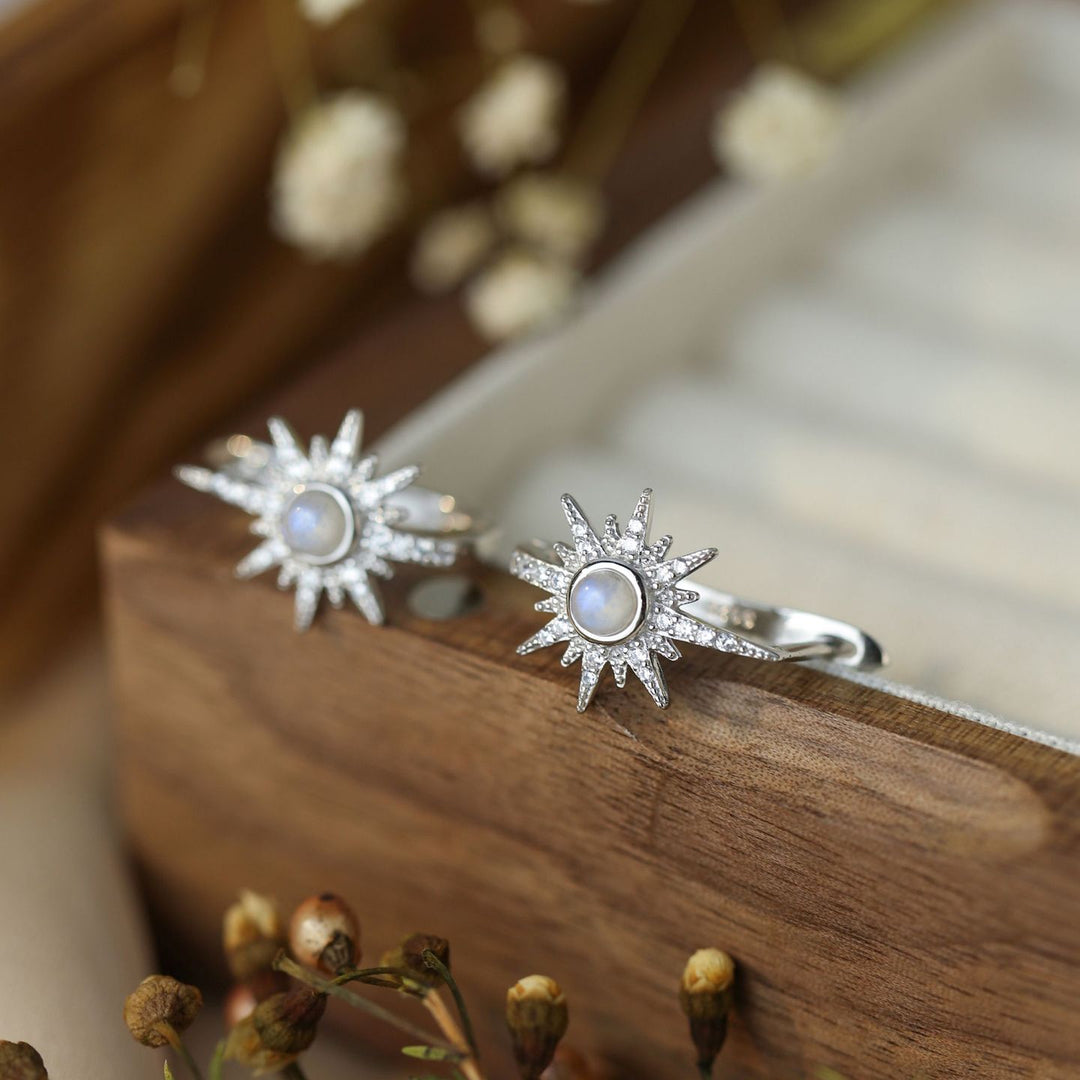 Boucles d'oreilles en argent sterling S925 avec pierre de lune Olivenorma