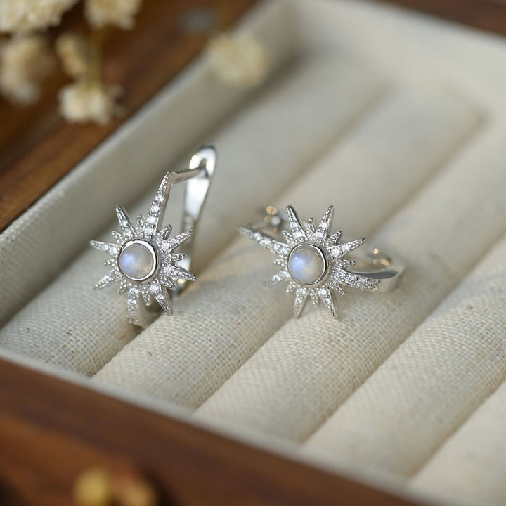 Boucles d'oreilles en argent sterling S925 avec pierre de lune Olivenorma