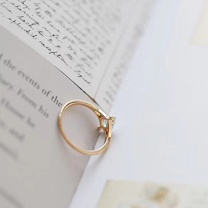 Bague de guérison en forme d'étoile avec topaze bleue et améthyste Olivenorma