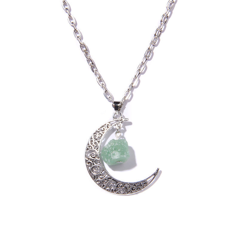 Collier pendentif en pierre naturelle Silver Moon Olivenorma