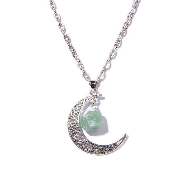 Collier pendentif en pierre naturelle Silver Moon Olivenorma