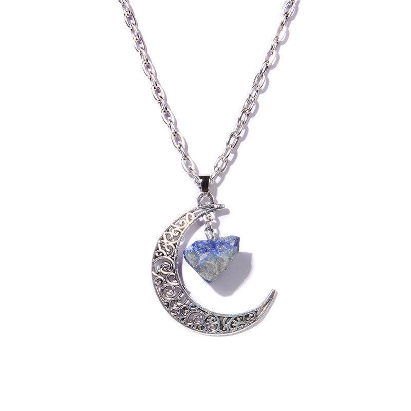 Collier pendentif en pierre naturelle Silver Moon Olivenorma