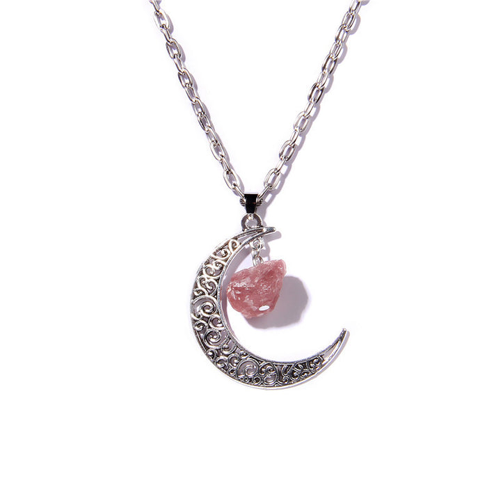 Collier pendentif en pierre naturelle Silver Moon Olivenorma