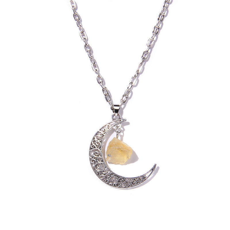 Collier pendentif en pierre naturelle Silver Moon Olivenorma