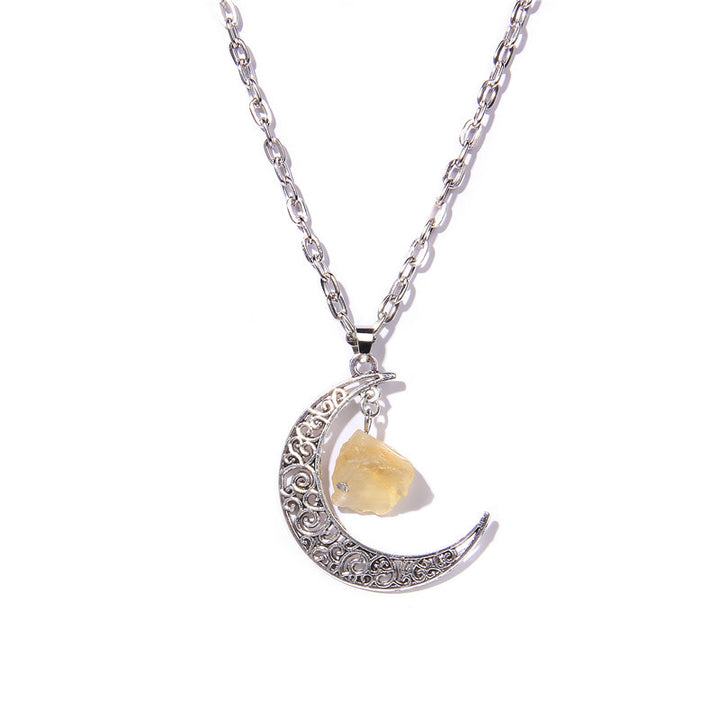 Collier pendentif en pierre naturelle Silver Moon Olivenorma