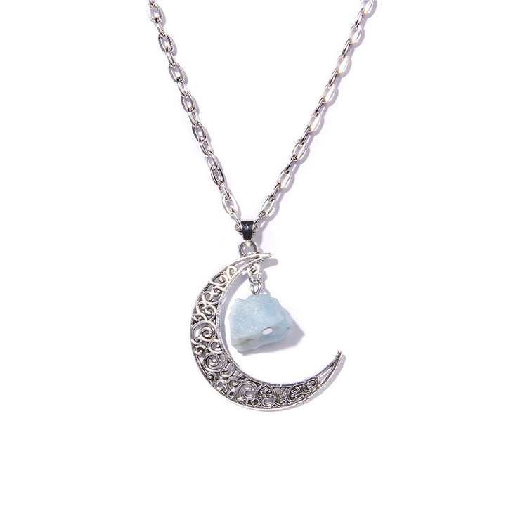 Collier pendentif en pierre naturelle Silver Moon Olivenorma