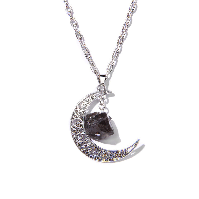 Collier pendentif en pierre naturelle Silver Moon Olivenorma