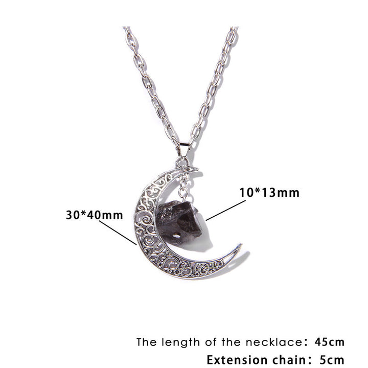 Collier pendentif en pierre naturelle Silver Moon Olivenorma
