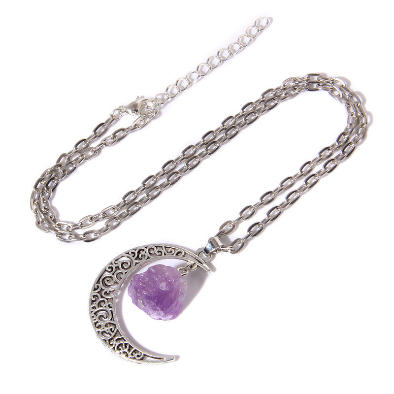 Collier pendentif en pierre naturelle Silver Moon Olivenorma