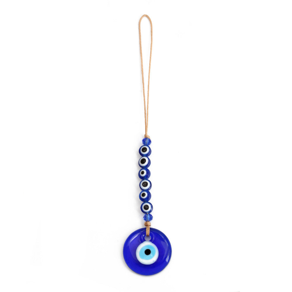 décoratif en verre bleu contre le mauvais œil pour voiture Olive Pendentifnorma