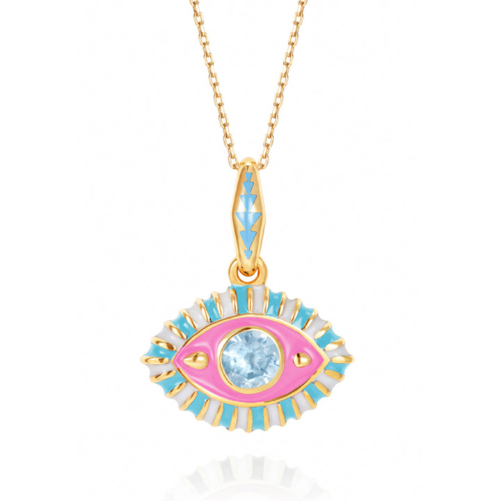 Collier en acier titane et pierre précieuse œil du diable Olivenorma