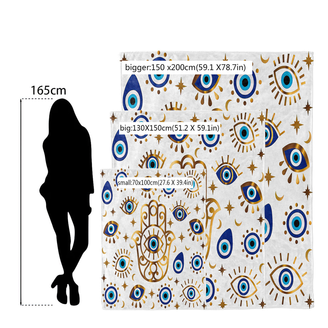 Couverture en flanelle avec impression numérique 3D Evil Eye Hamsa Olivenorma