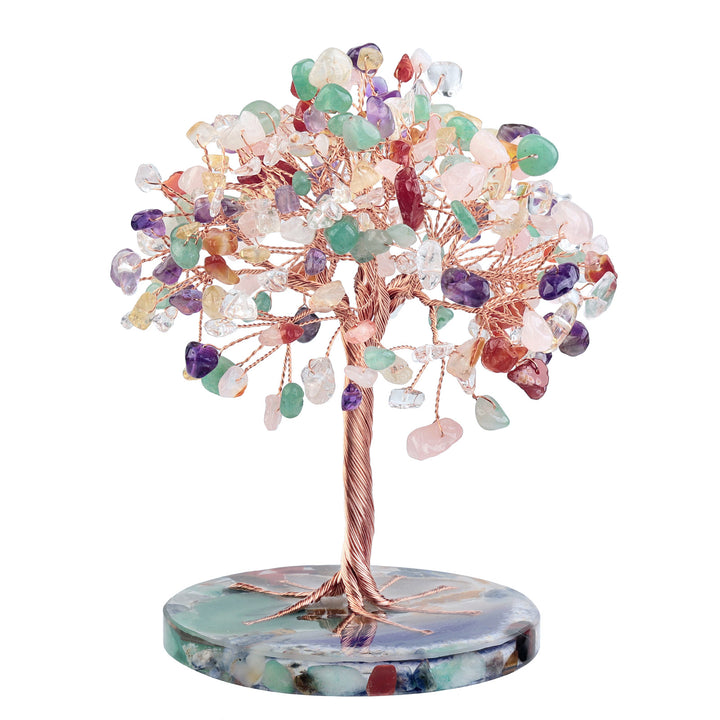 Base de pièce ronde en agate Olivenorma , cristal de guérison, arbre Feng Shui