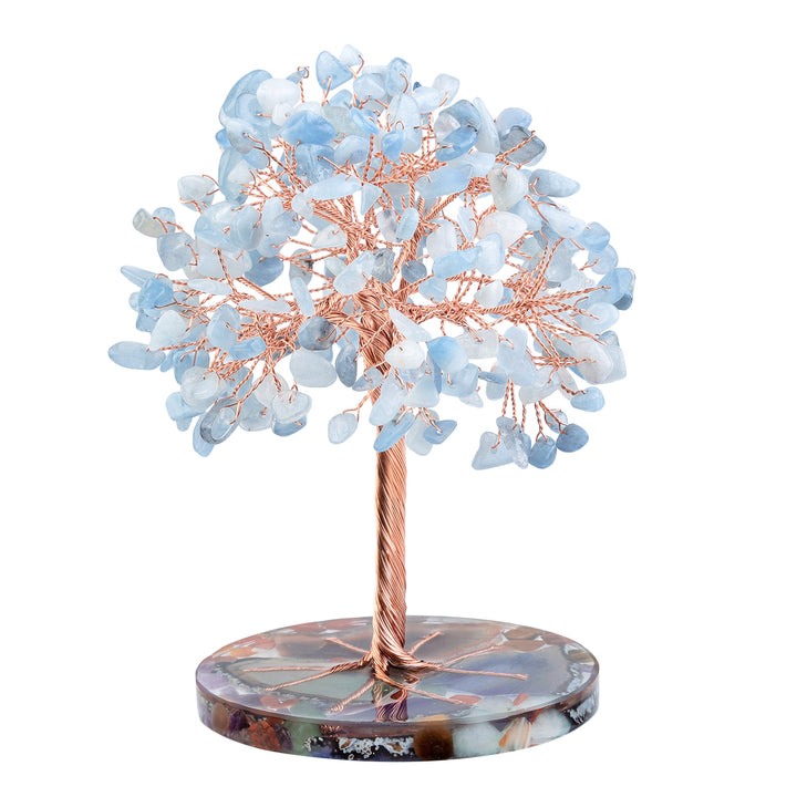 Base de pièce ronde en agate Olivenorma , cristal de guérison, arbre Feng Shui