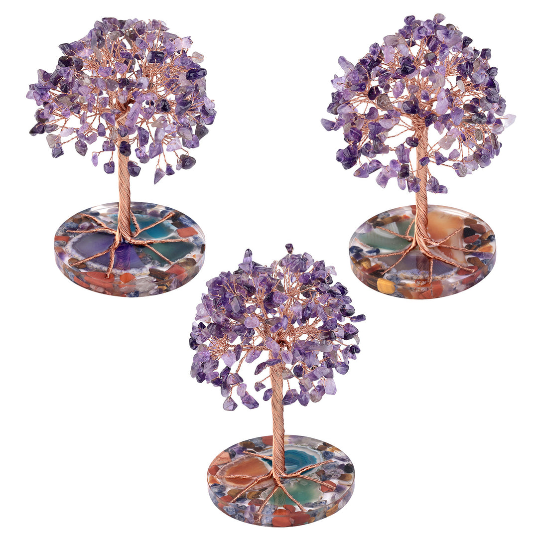 Base de pièce ronde en agate Olivenorma , cristal de guérison, arbre Feng Shui