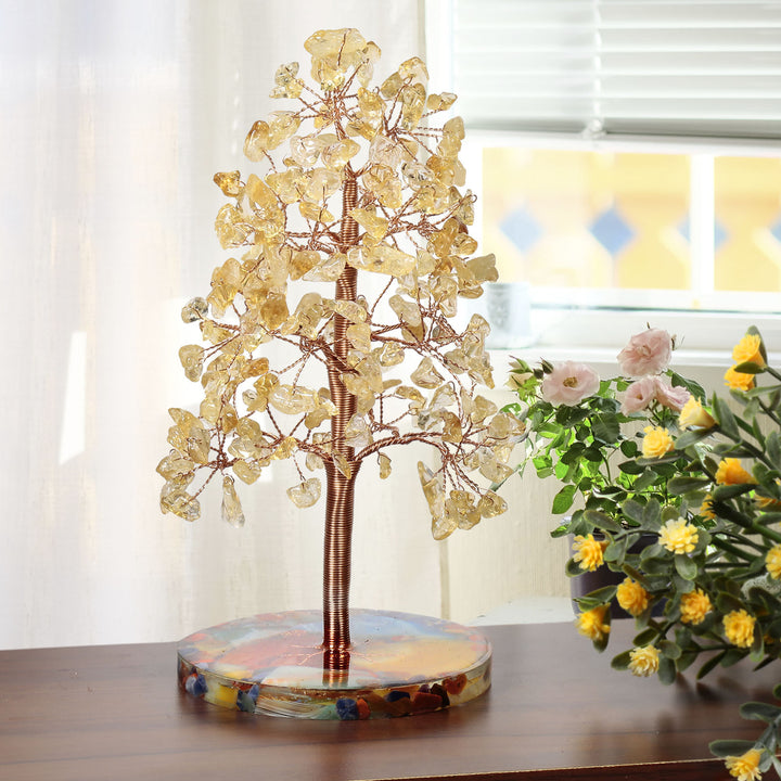 Base de pièce ronde en agate Olivenorma , cristal de guérison, arbre Feng Shui