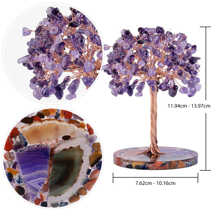 Base de pièce ronde en agate Olivenorma , cristal de guérison, arbre Feng Shui
