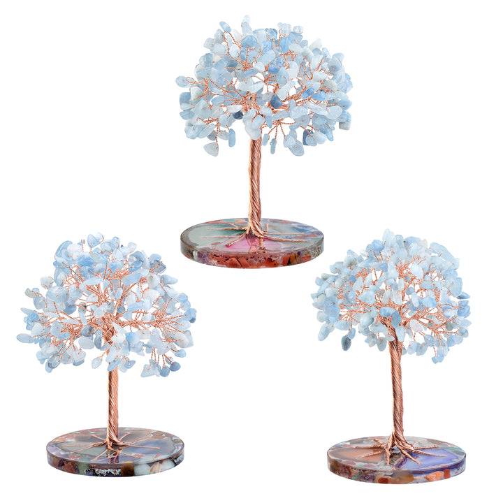 Base de pièce ronde en agate Olivenorma , cristal de guérison, arbre Feng Shui